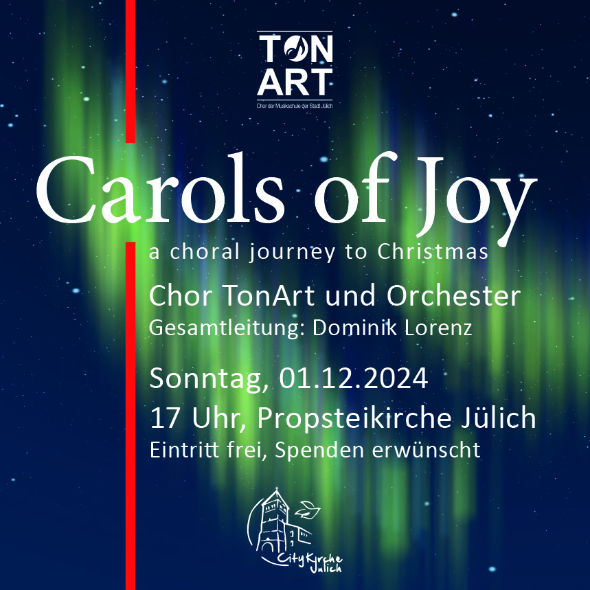 Carols of Joy - Konzertlogo mit City Kirche Jülich